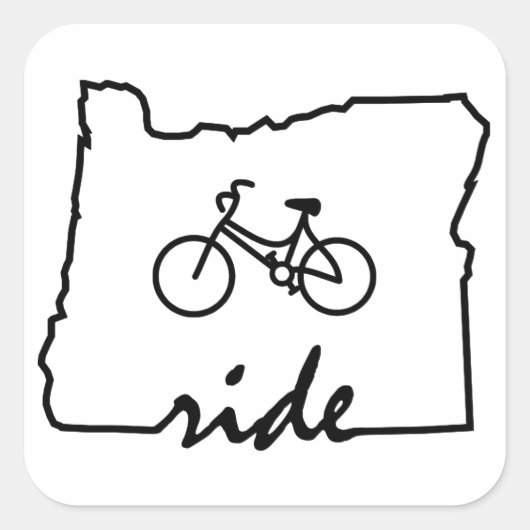 Ride Oregon (Radfahren) Quadratischer Aufkleber (Vorderseite)