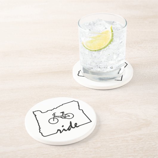 Ride Oregon (Radfahren) Sandstein Untersetzer (Seite)