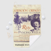 Ride 🎖️ Pancho Villa Vintag mexikanisch Golfhandtuch (Insitu)