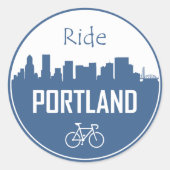 Ride Portland Runder Aufkleber (Vorderseite)