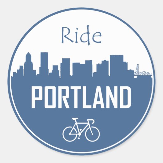 Ride Portland Runder Aufkleber (Vorderseite)