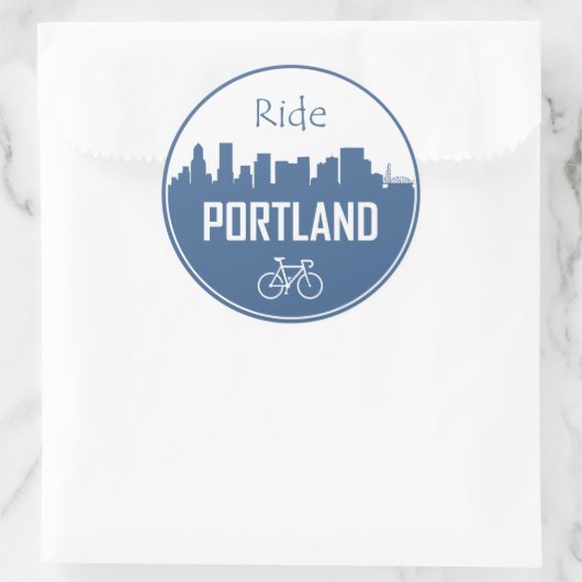 Ride Portland Runder Aufkleber (Tasche)