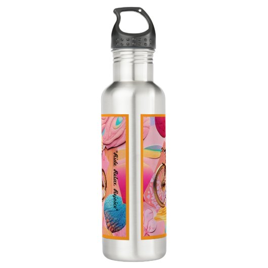"Ride Retro" Edelstahlflasche (Rückseite)