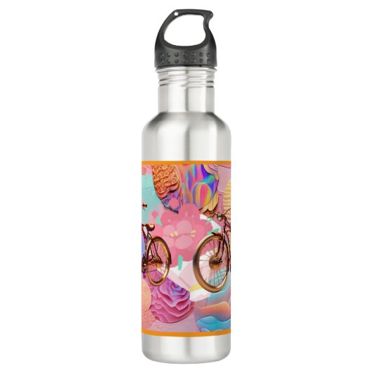 "Ride Retro" Edelstahlflasche (Vorderseite)