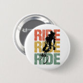 Ride Ride Vintager Radfahrer Button (Vorne & Hinten)