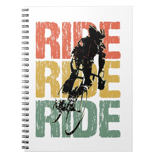Ride Ride Vintager Radfahrer Notizblock (Vorderseite)