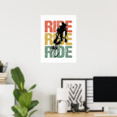 Ride Ride Vintager Radfahrer Poster (Heimbüro)