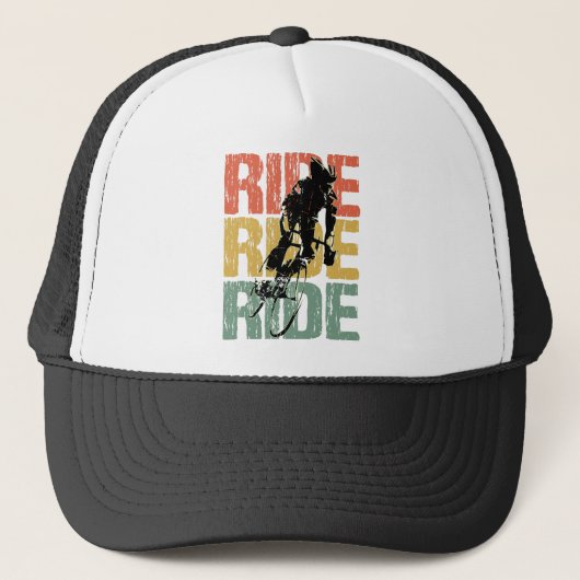 Ride Ride Vintager Radfahrer Truckerkappe (Vorderseite)
