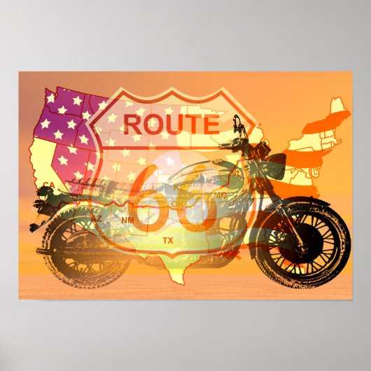 Ride Route 66 Poster (Vorne)