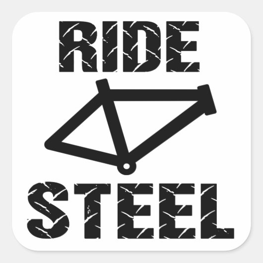 Ride Steel Quadratischer Aufkleber (Vorderseite)