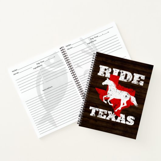 Ride Texas - Geschenk für Pferdefreunde, Reiter Notizblock (Innenseite)