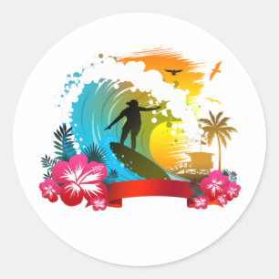 Ride The Tide  Runder Aufkleber