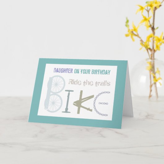 Ride the Trails Mountain Biking Daughter Birthday Karte (Gelbe Blume)