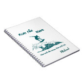 "Ride the Wave" Inspirational Surfing Graphic Notizblock (Rechte Seite)