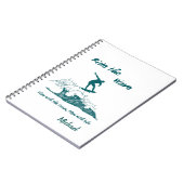 "Ride the Wave" Inspirational Surfing Graphic Notizblock (Linke Seite)