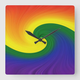 Ride the Wave  Quadratische Wanduhr