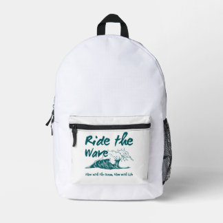 Ride the Wave Surf Design Bedruckter Rucksack