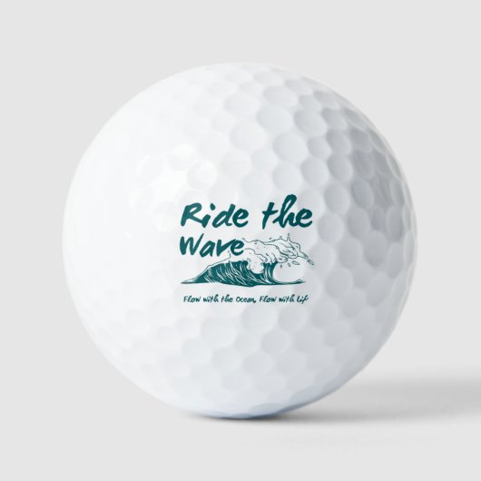 Ride the Wave Surf Design Golfball (Vorderseite)
