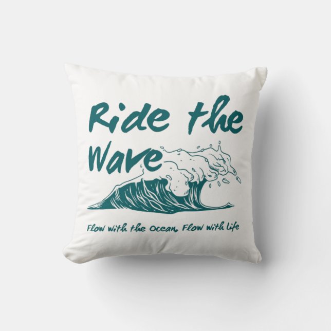 Ride the Wave Surf Design Kissen (Vorderseite)