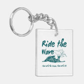 Ride the Wave Surf Design Schlüsselanhänger (Vorderseite links)