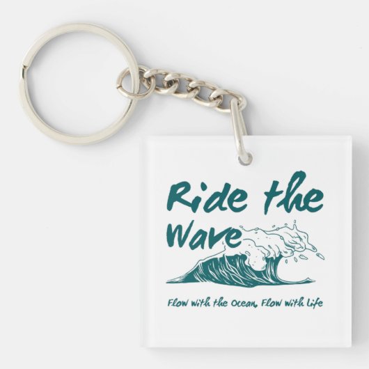 Ride the Wave Surf Design Schlüsselanhänger (Vorderseite)