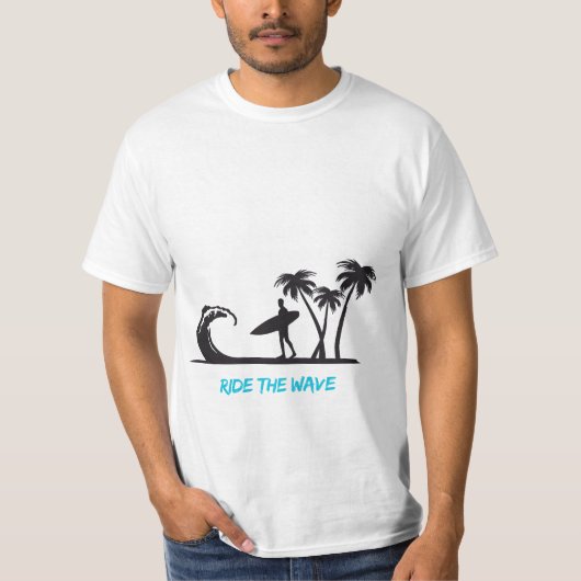 Ride the Wave Surf Design T-Shirt (Vorderseite)