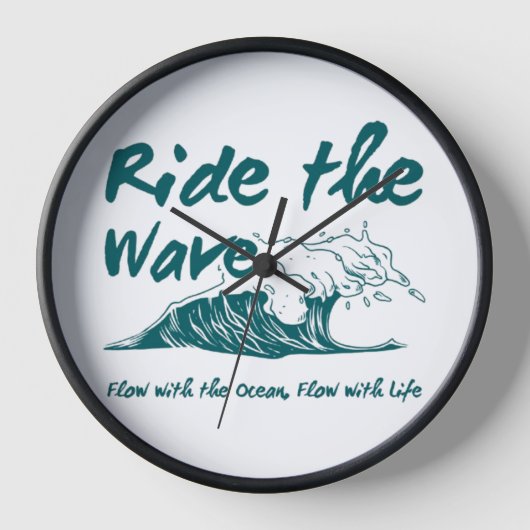 Ride the Wave Surf Design Uhr (Vorderseite)
