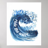 Ride the wave watercolor quote Poster (Vorne)