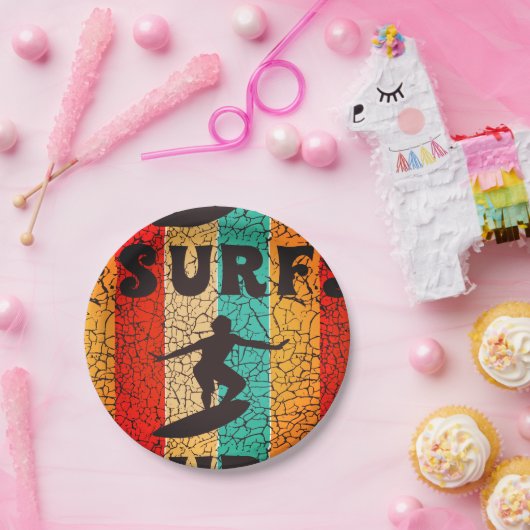 Ride the Waves California Summer Surfstrand Pappteller