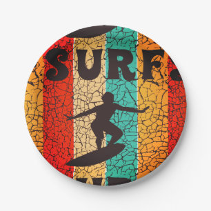 Ride the Waves California Summer Surfstrand Pappteller