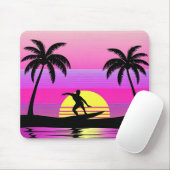 Ride the Waves – Purple Sunset Surf Mood Mouse Pad Mousepad (Mit Mouse)