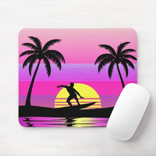 Ride the Waves – Purple Sunset Surf Mood Mouse Pad Mousepad (Mit Mouse)