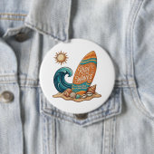 Ride the Waves Surfboard Illustration - Tropisch B Button (Beispiel)