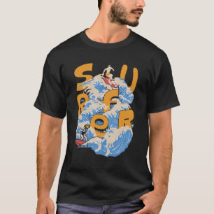 Ride the Waves - Surftypografie-Kunst T-Shirt