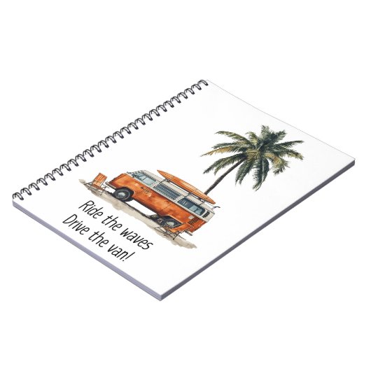 Ride the Waves VW Campervan Notebook Notizblock (Linke Seite)