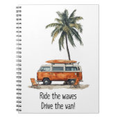 Ride the Waves VW Campervan Notebook Notizblock (Vorderseite)