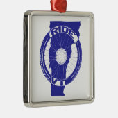Ride Vermont Silbernes Ornament (Rechts)