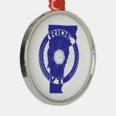 Ride Vermont Silbernes Ornament (Rechts)