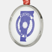 Ride Vermont Silbernes Ornament (Links)
