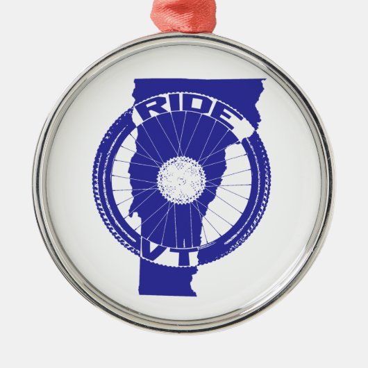 Ride Vermont Silbernes Ornament (Vorne)