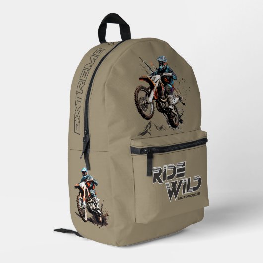Ride Wind | Druckknopfbeutel Bedruckter Rucksack (Rückseitige Ecke links)