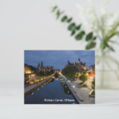 Rideau Canal und Sussex Drive in der Nacht. Postkarte (Stehend Vorderseite)