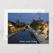Rideau Canal und Sussex Drive in der Nacht. Postkarte (Vorne/Hinten)