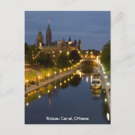 Rideau-Kanal und Gebäude des Parlaments in der Nac Postkarte