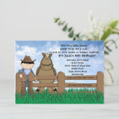 Ride'em Cowboy Einladung (Stehend Vorderseite)