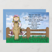 Ride'em Cowgirl Blonde Braided Einladung (Vorne/Hinten)