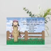 Ride'em Cowgirl gezüchtete Einladung (Stehend Vorderseite)