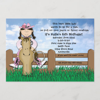 Ride'em Cowgirl gezüchtete Einladung