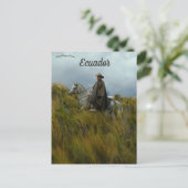 Rider and Horse in Cotopaxi Ecuador Postkarte (Stehend Vorderseite)