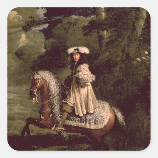 Rider in Blue Quadratischer Aufkleber (Vorderseite)